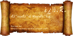 Árpád Renáta névjegykártya